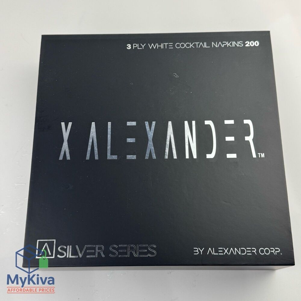 Alexander white cocktail napkins 3 ply 200 count party bar wedding new
